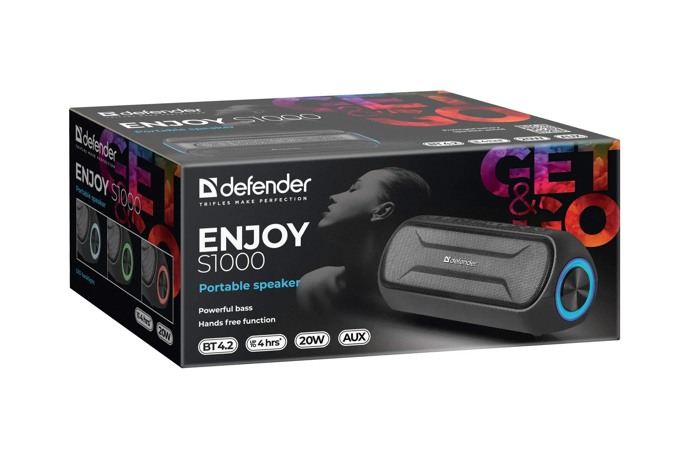 Акустическая система Defender Enjoy 1.0 S1000 черный 20 Вт