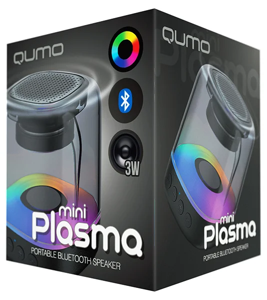 Акустическая система QUMO Plasma mini ВТ 0081 3 ВТ объемное звучание RGb