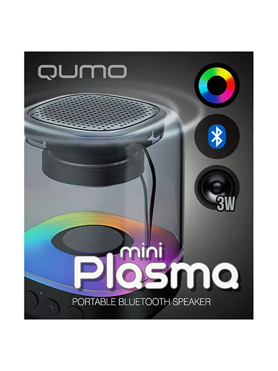 Акустическая система QUMO Plasma mini ВТ 0081 3 ВТ объемное звучание RGb