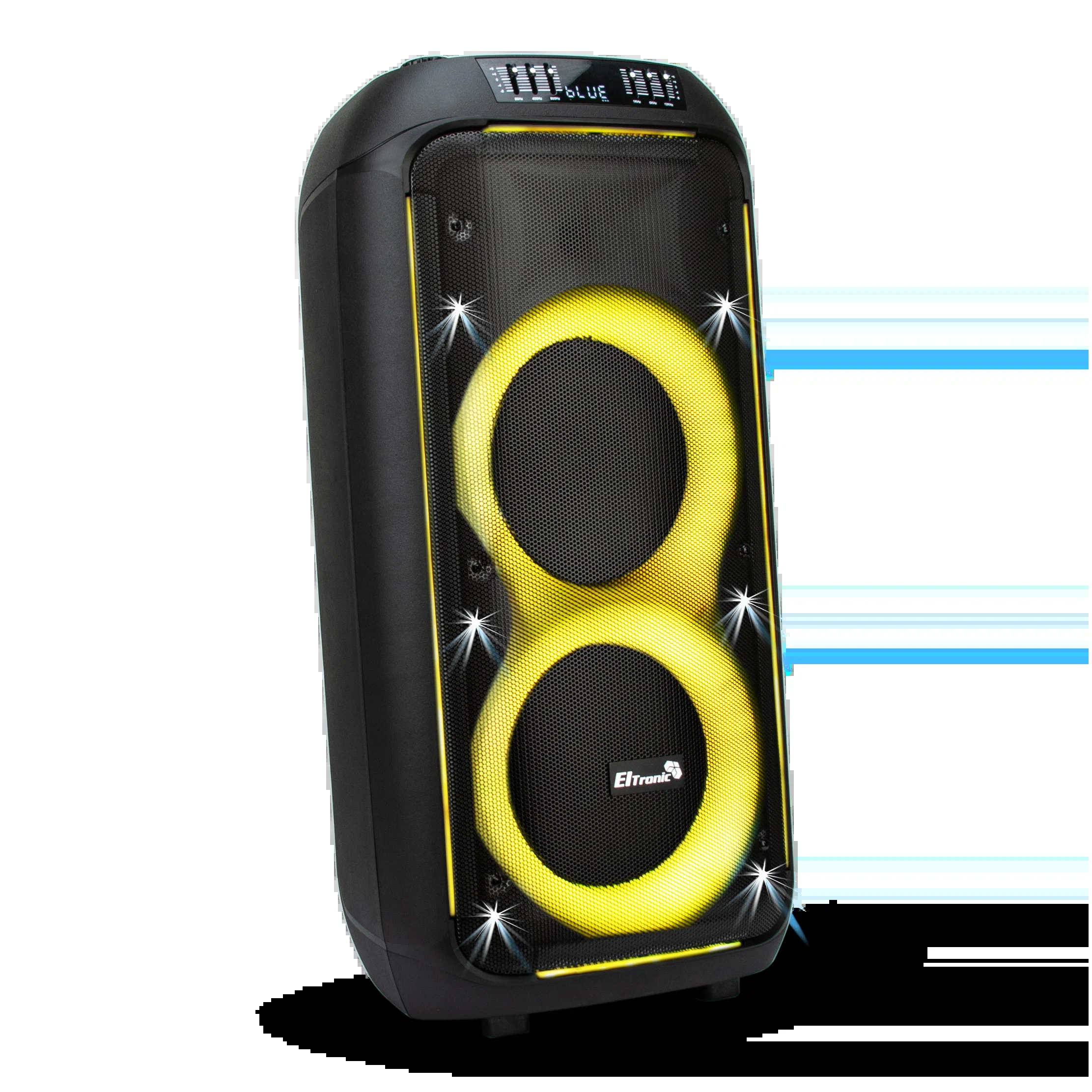 Колонка Eltronic 08" (30-38 CRAZY BOX) динамик 2шт/8" с TWS 80 Вт черный