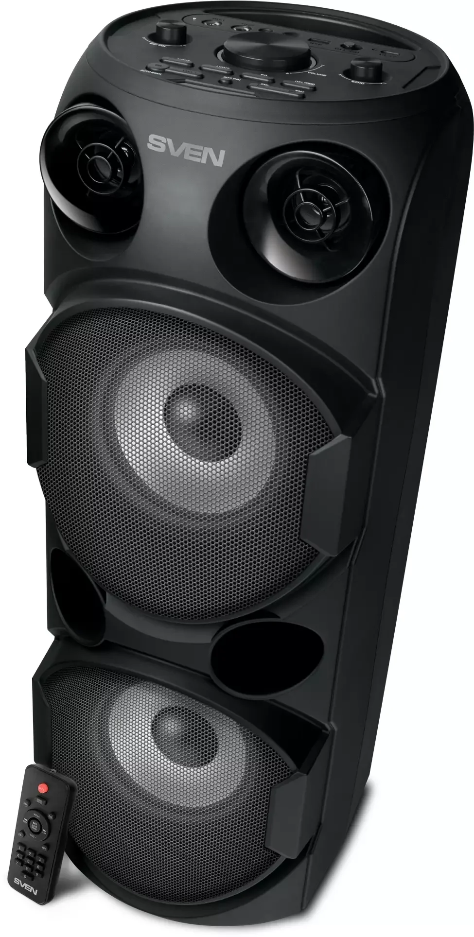 Колонка АС SVEN PS-750, черный (80 Вт, TWS, Bluetooth, FM, USB, microSD, LED-дисплей, 2х4400мА*ч)