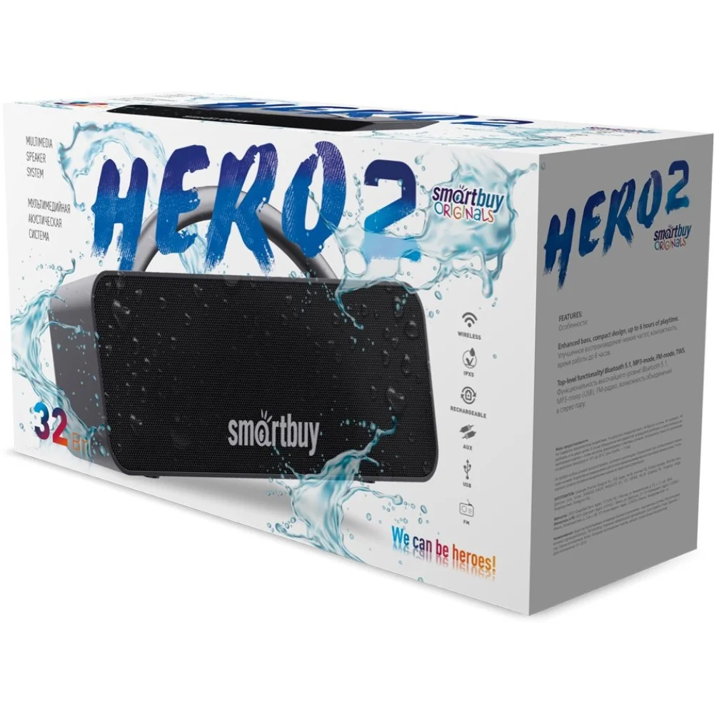 Колонка беспроводная Smartbuy (SBS-5610) HERO 2, черный