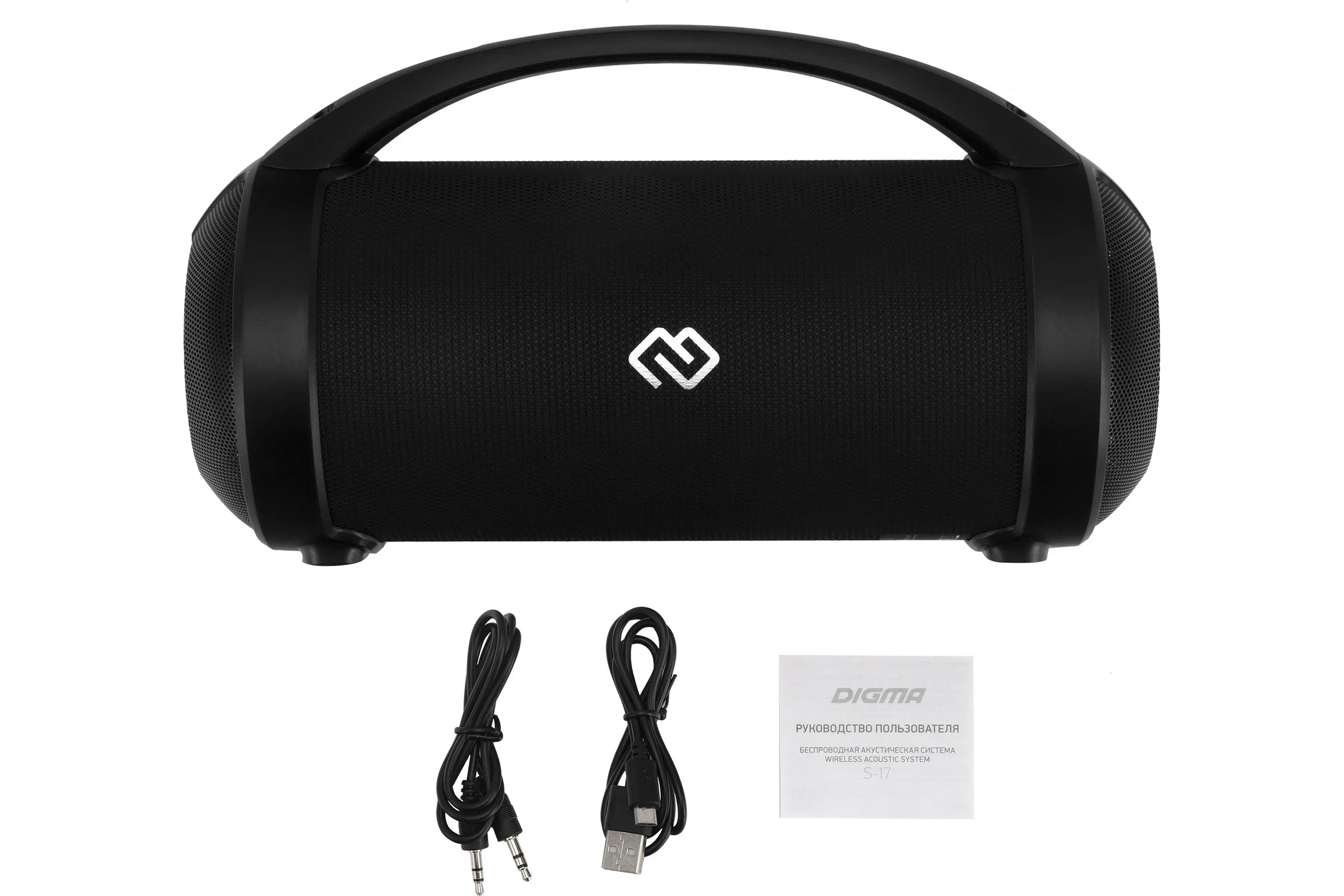 Колонка портативная Digma S-17 черный 8.5W 1.0 BT/3.5Jack/USB 10м 1500mAh
