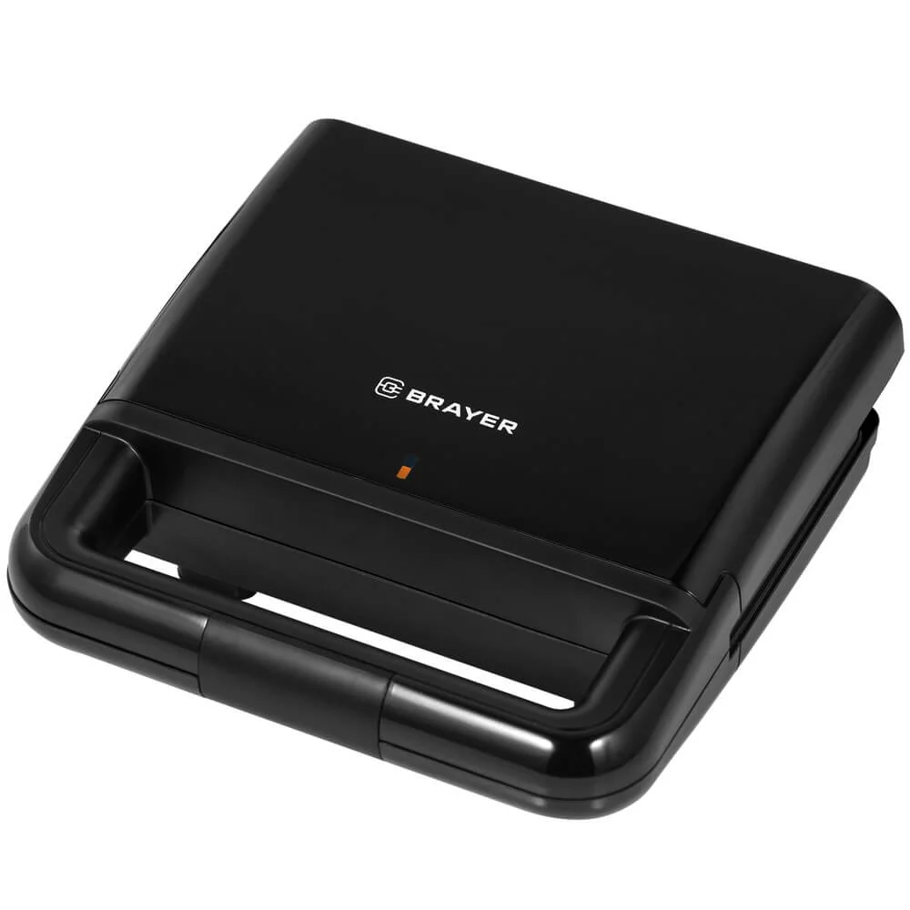 Сэндвичница BRAYER BR2200, 750 Вт, пластины с антипр.покрыт 22,4*12,2 см, пласт.корп, фикс.руч
