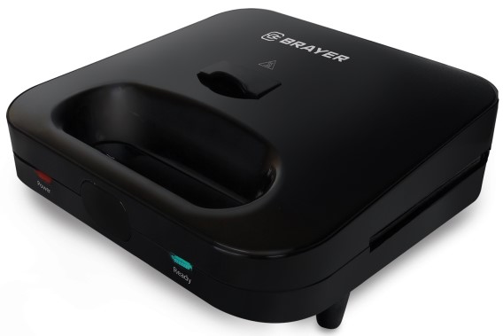 Сэндвичница BRAYER BR2202, 3 в 1: сэндв, вафли, гриль, 750 Вт, съем.пласт 22,3*13,1 см, антиприг.пок