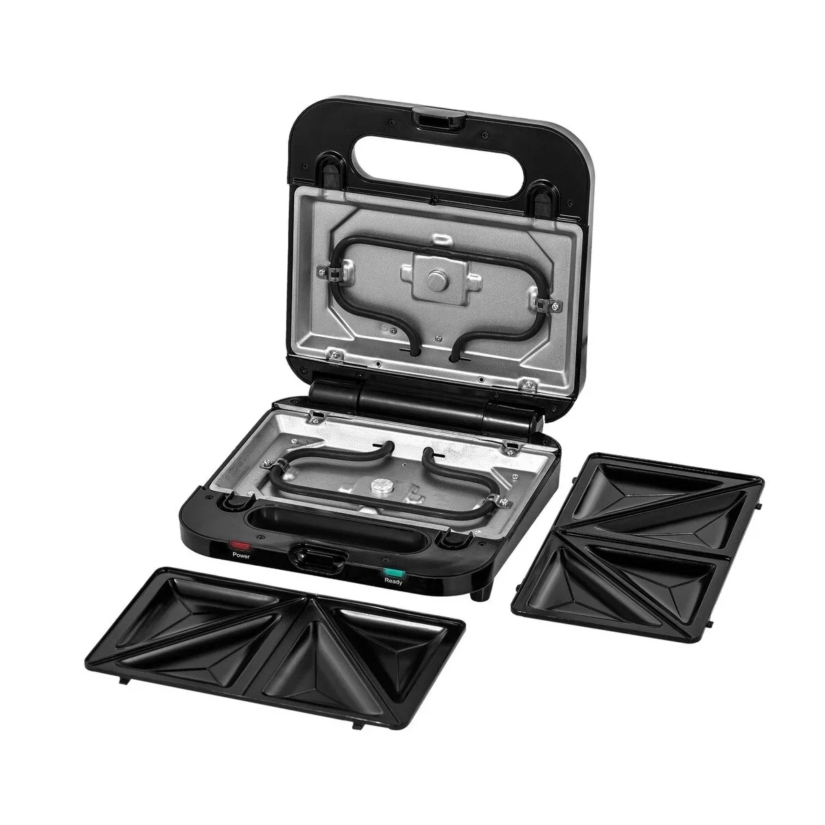 Сэндвичница BRAYER BR2202, 3 в 1: сэндв, вафли, гриль, 750 Вт, съем.пласт 22,3*13,1 см, антиприг.пок