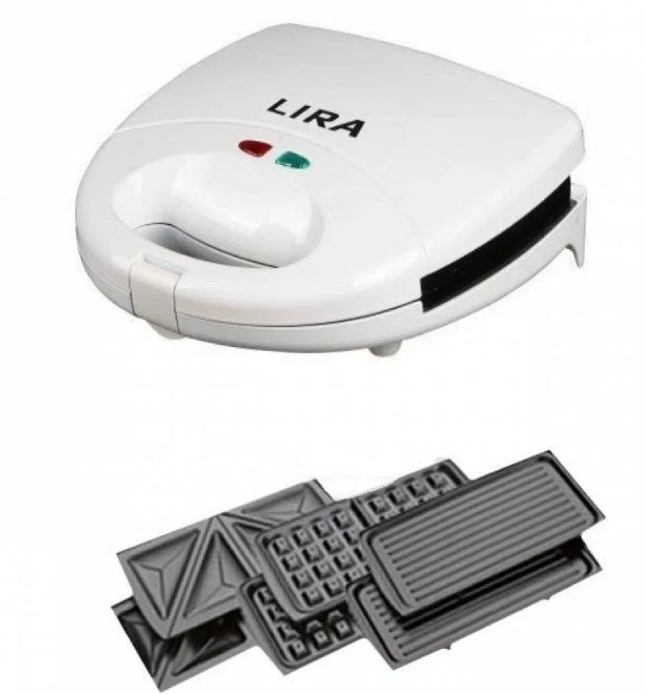 Сэндвичница LIRA LR 1302white (3 в 1, 750Вт,) уп.4шт.