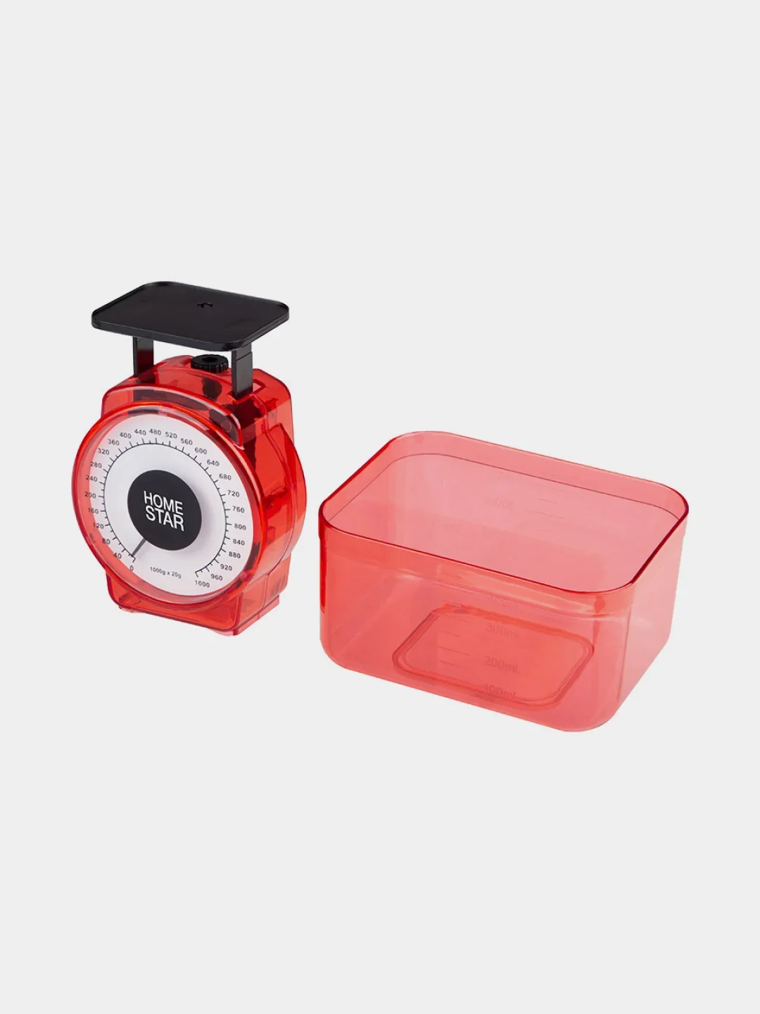 Весы кухонные, мех, HOMESTAR HS-3004М, 1 кг, цвет красный