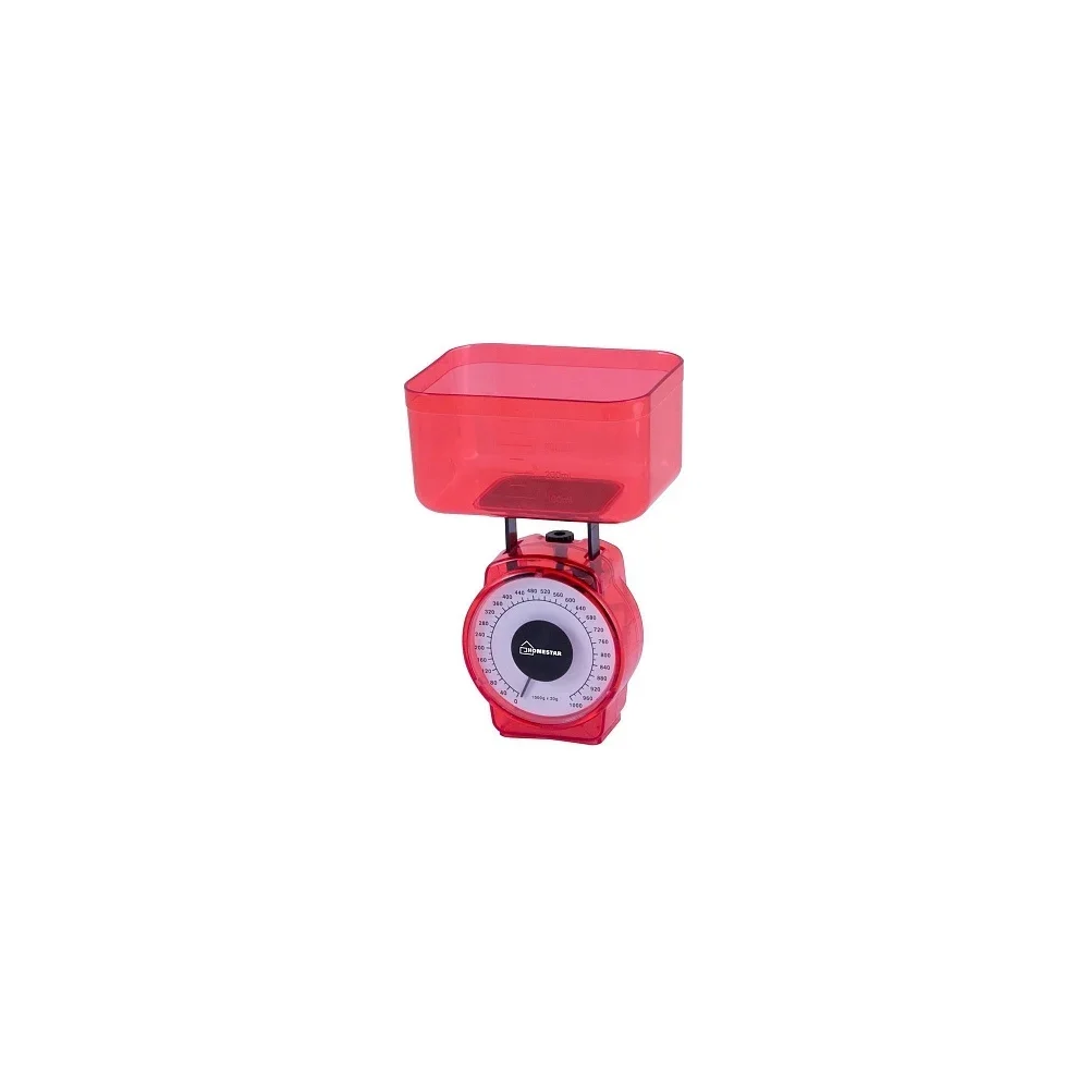 Весы кухонные, мех, HOMESTAR HS-3004М, 1 кг, цвет красный