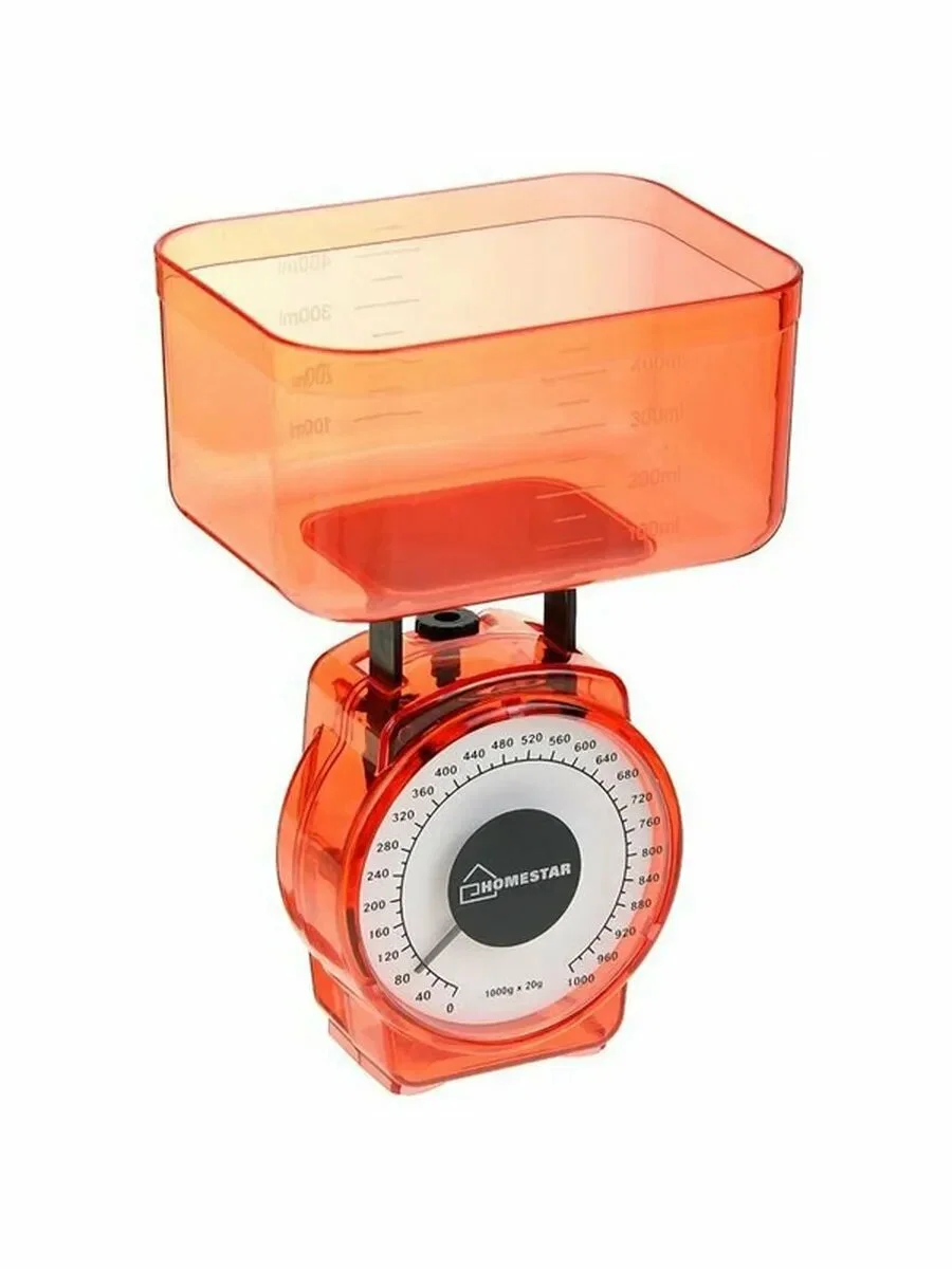 Весы кухонные, мех, HOMESTAR HS-3004М, 1 кг, цвет красный