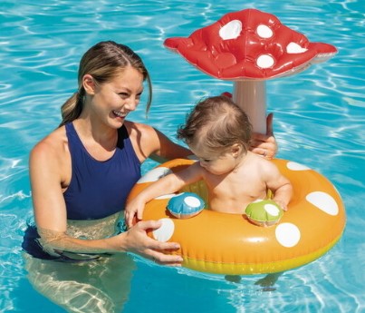 INTEX Круг-плот Мухомор с крышей (69см)  для детей 1-2 лет 12 шт/упак 56574