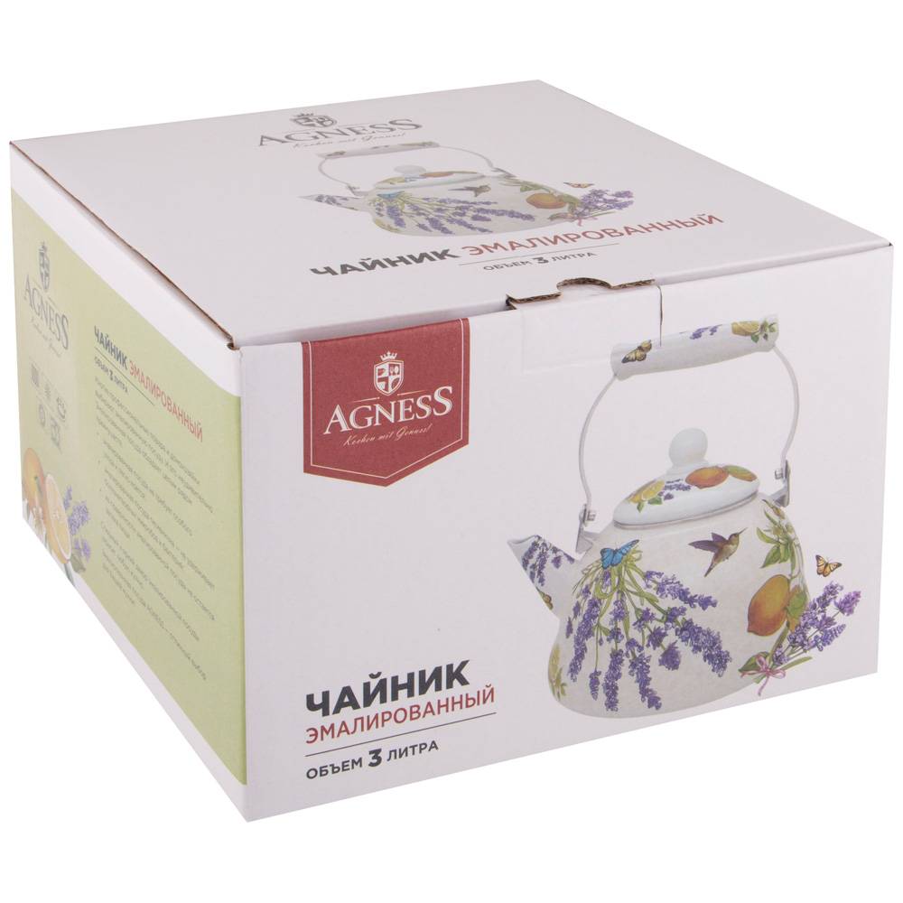 ARTI-M ЧАЙНИК AGNESS ЭМАЛИРОВАННЫЙ, СЕРИЯ PROVENCE, 3 Л