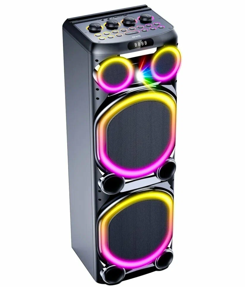 Портативная аудиосистема AIWA CAS-900, 1200/120Вт FM тюнер акб 12В, 9000 мА Bluetooth V5.3 395*340*1