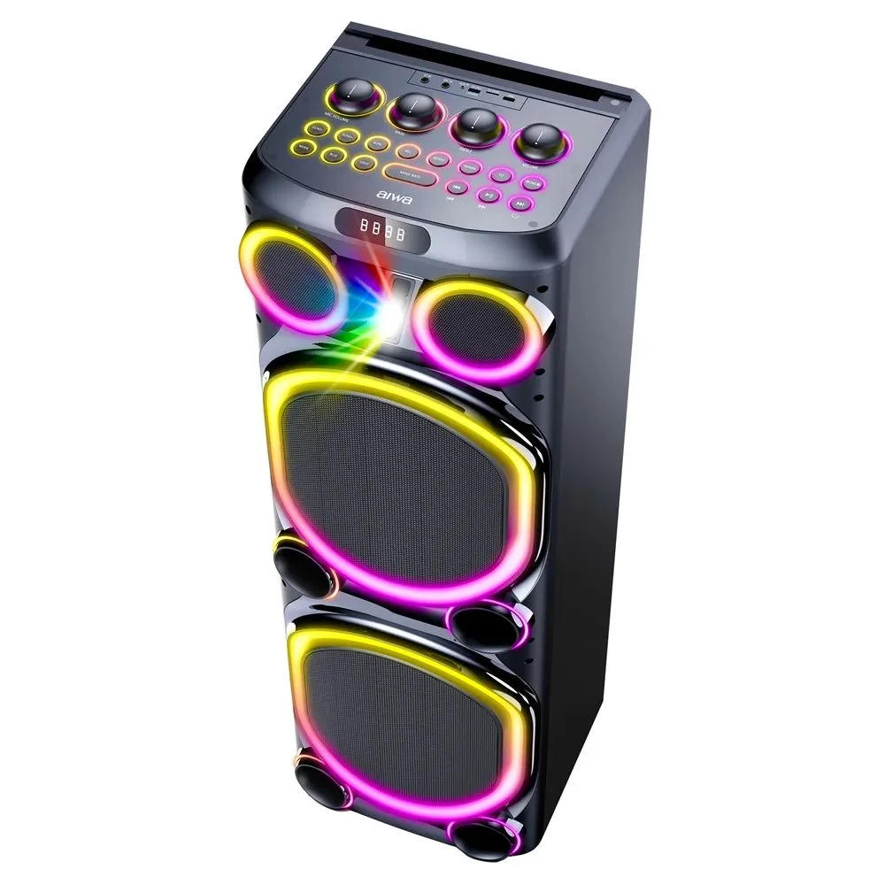 Портативная аудиосистема AIWA CAS-900, 1200/120Вт FM тюнер акб 12В, 9000 мА Bluetooth V5.3 395*340*1