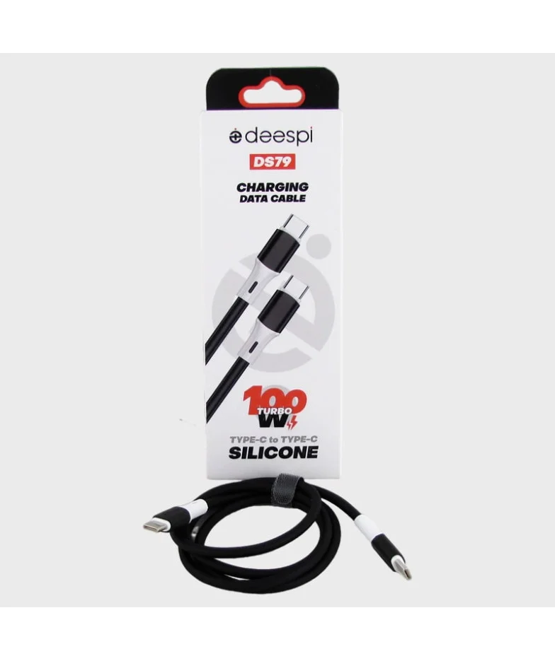 Кабель Deespi USB - Type-C DS79 5A Silicone 100Вт 1м Черный