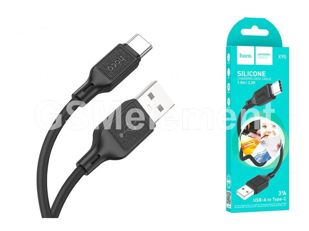 Кабель HOCO USB - Type-C X90 Silicone 1м Черный