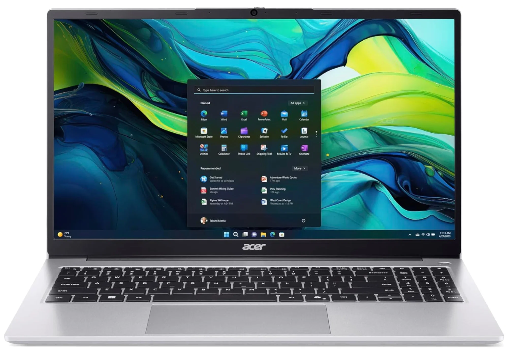 Ноутбук Acer Aspire AL15-61P-R83Y 15,6" FHD IPS R5-8640HS 16GB DDR5 512GB PCIe NVMe DOS Silver