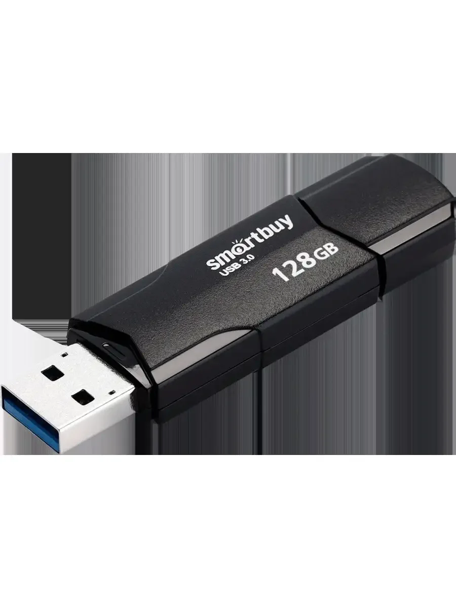 Флешка USB Smartbuy CLUE black (SB128GbCLU-K3), 128Gb, USB 3.1, R/W 40/25, черный