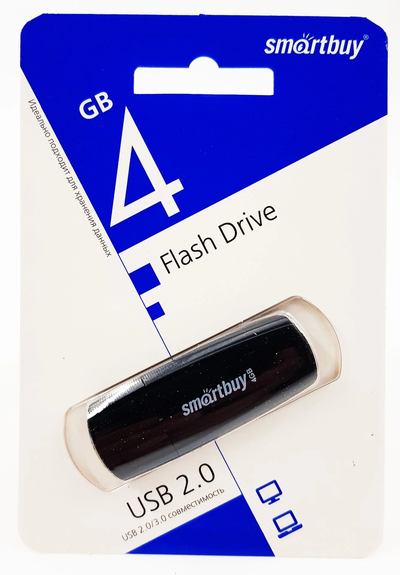 Флешка USB SmartBuy CLUE black (SB4GbCLU-K), 4Gb, USB 2.0, R/W 15/8, черный