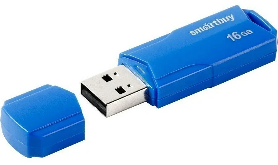 Флешка USB SmartBuy CLUE Blue (SB16GbCLU-BU), 16Gb, USB 2.0, R/W 15/8, синий