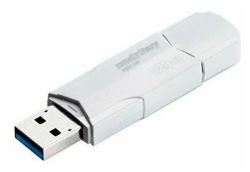 Флешка USB Smartbuy CLUE white (SB128GBCLU-W3), 128Gb, USB 3.1, R/W 40/25, белый