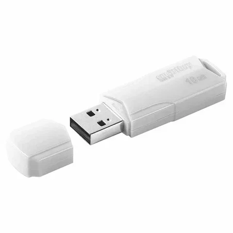 Флешка USB Smartbuy CLUE white (SB16GbCLU-W), 16Gb, USB 2.0, R/W 15/8, белый