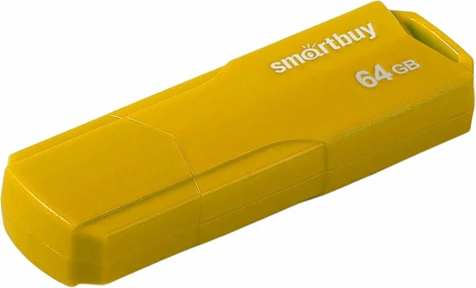 Флешка USB Smartbuy CLUE Yellow (SB64GbCLU-Y), 64Gb, USB 2.0, R/W 70/25, желтый