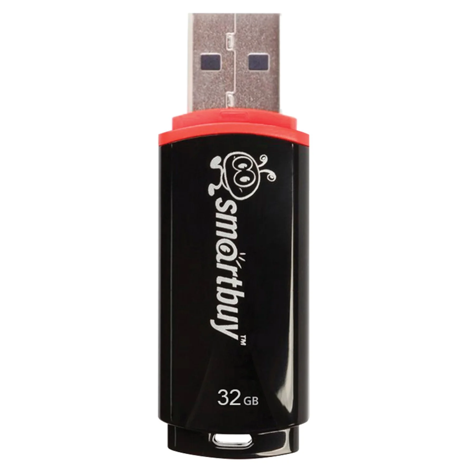 Флешка USB Smartbuy Crown black (SB32GbCRW-K), 32Gb, USB 2.0, R/W 15/5, черный/красный
