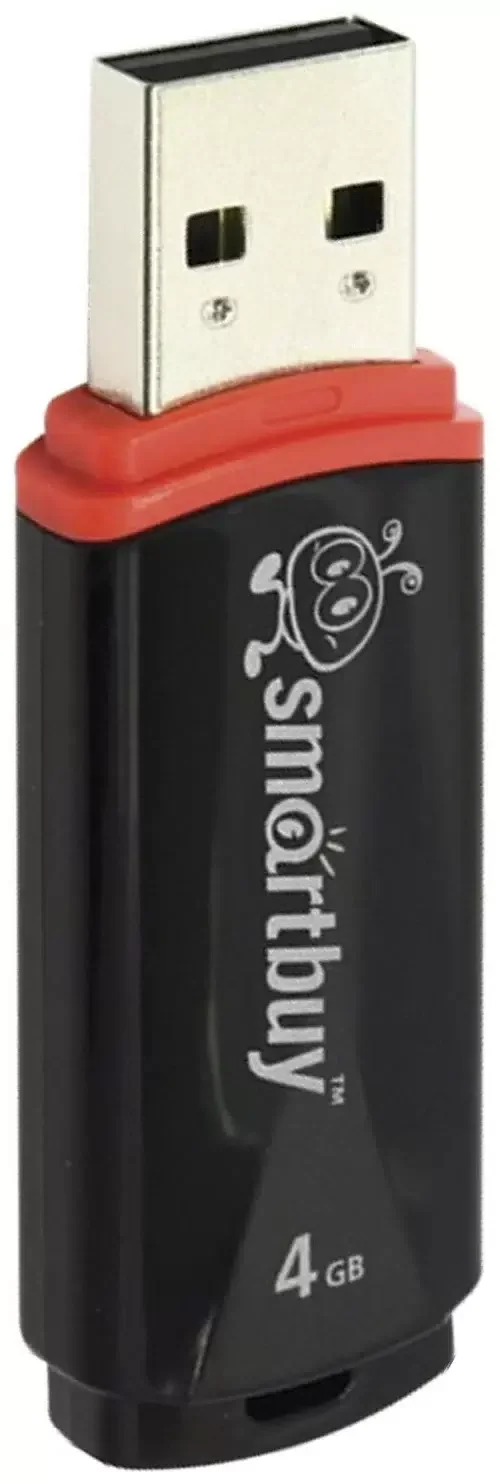 Флешка USB Smartbuy Crown black (SB4GBCRW-K), 4Gb, USB 2.0, R/W 25/15, черный/красный