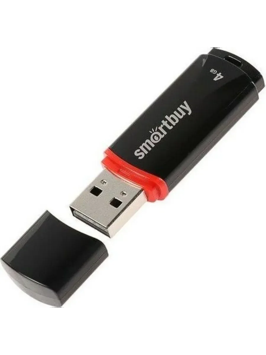 Флешка USB Smartbuy Crown black (SB4GBCRW-K), 4Gb, USB 2.0, R/W 25/15, черный/красный