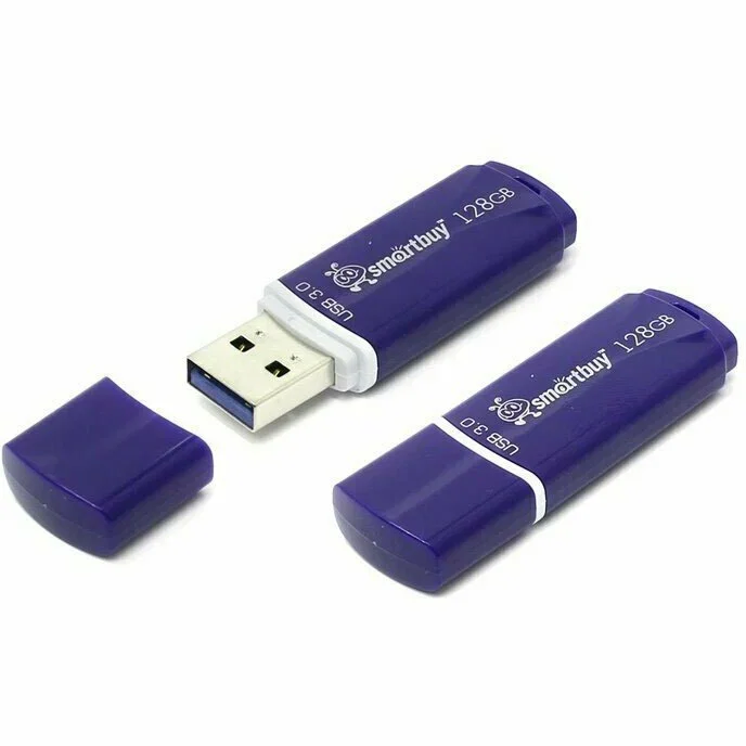 Флешка USB Smartbuy CROWN BLUE (SB128GbCRW-Bl), 128Gb, USB 3.0, R/W 75/25, синий