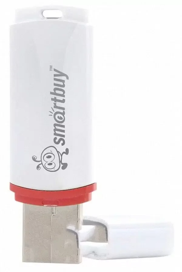 Флешка USB Smartbuy Crown white (SB4GbCRW-W), 4Gb, USB 2.0, R/W 15/5, белый/красный