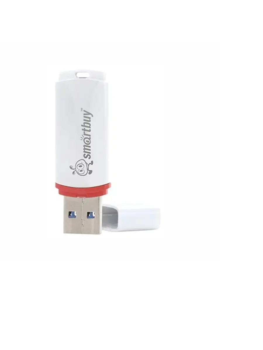 Флешка USB Smartbuy Crown white (SB4GbCRW-W), 4Gb, USB 2.0, R/W 15/5, белый/красный
