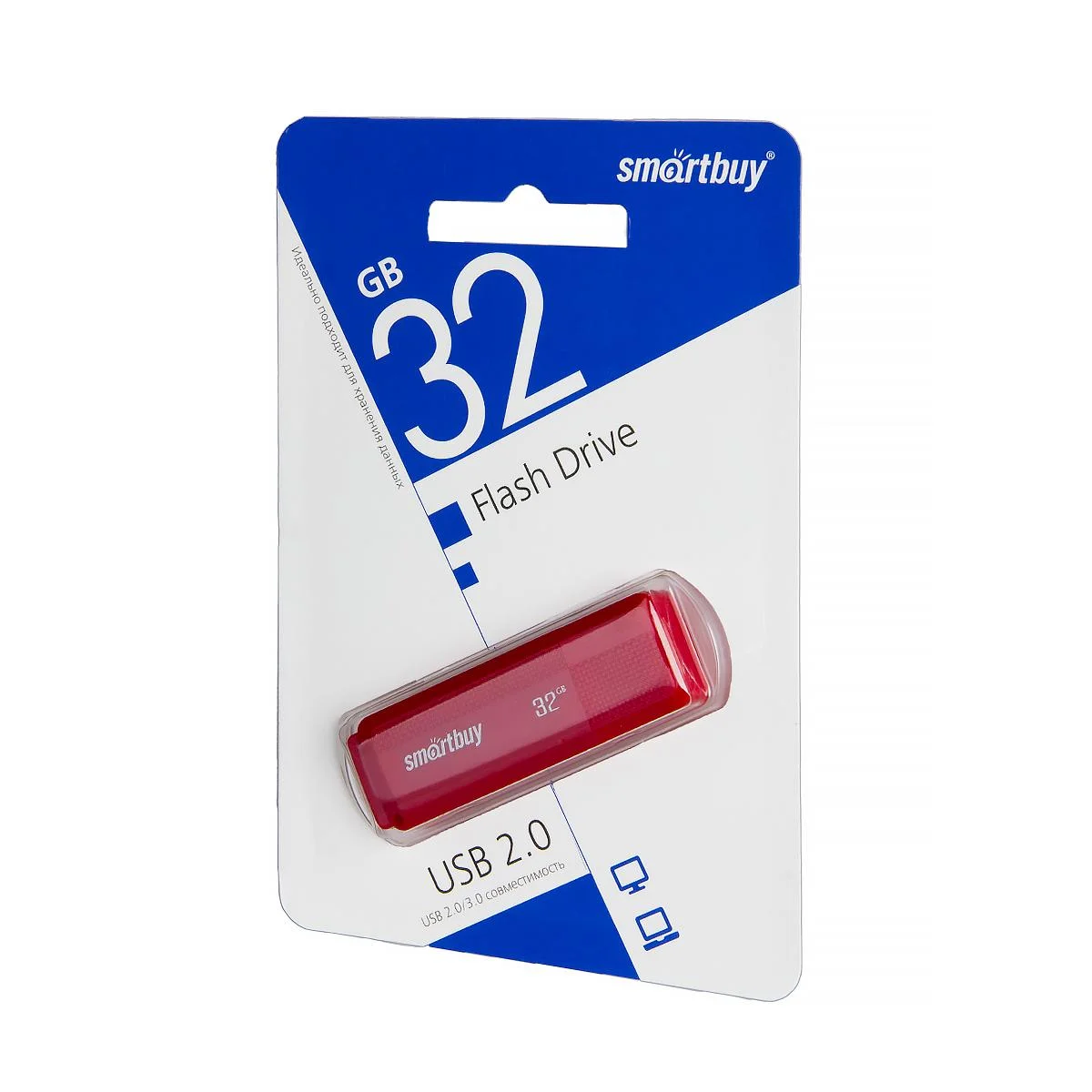Флешка USB Smartbuy Dock Red (SB32GbDK-R), 32Gb, USB 2.0, R/W 15/5, красный