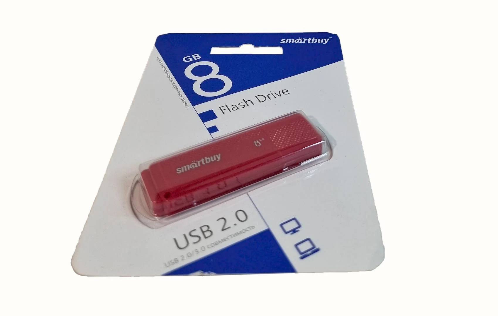 Флешка USB Smartbuy DOCK RED (SB8GBDK-R), 8Gb, USB 2.0, R/W 15/5, красный