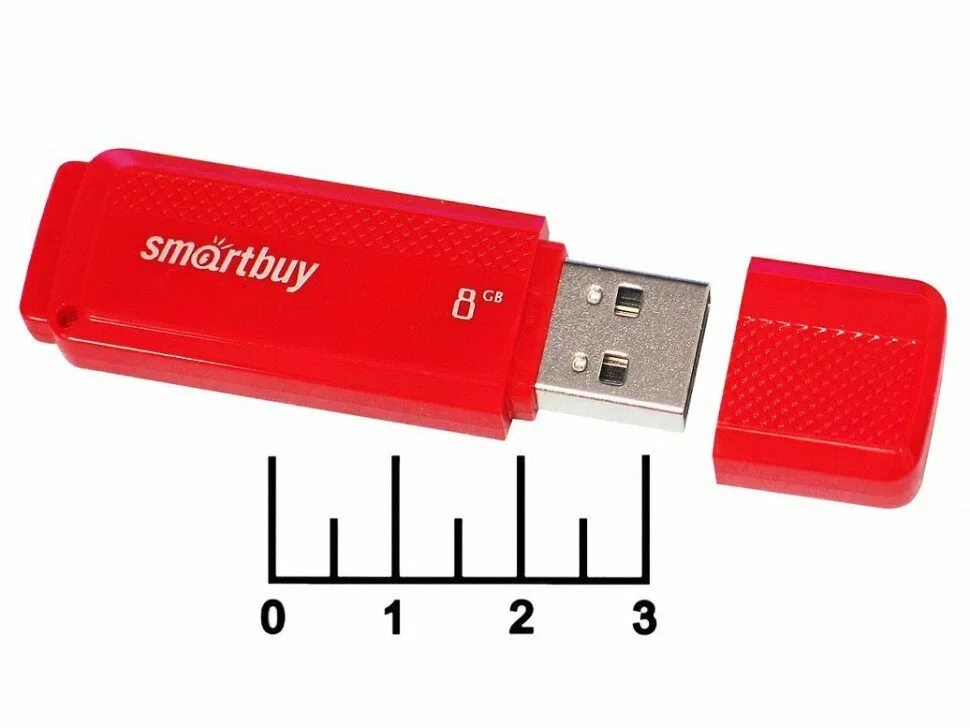 Флешка USB Smartbuy DOCK RED (SB8GBDK-R), 8Gb, USB 2.0, R/W 15/5, красный