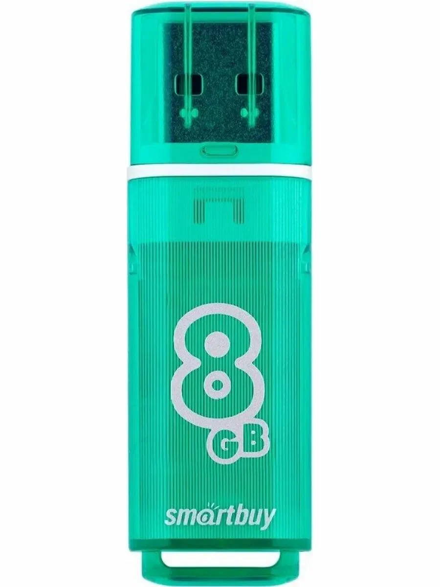 Флешка USB Smartbuy Glossy series (SB8GbGS-G), 8Gb, USB 2.0, R/W 15/5, зеленый