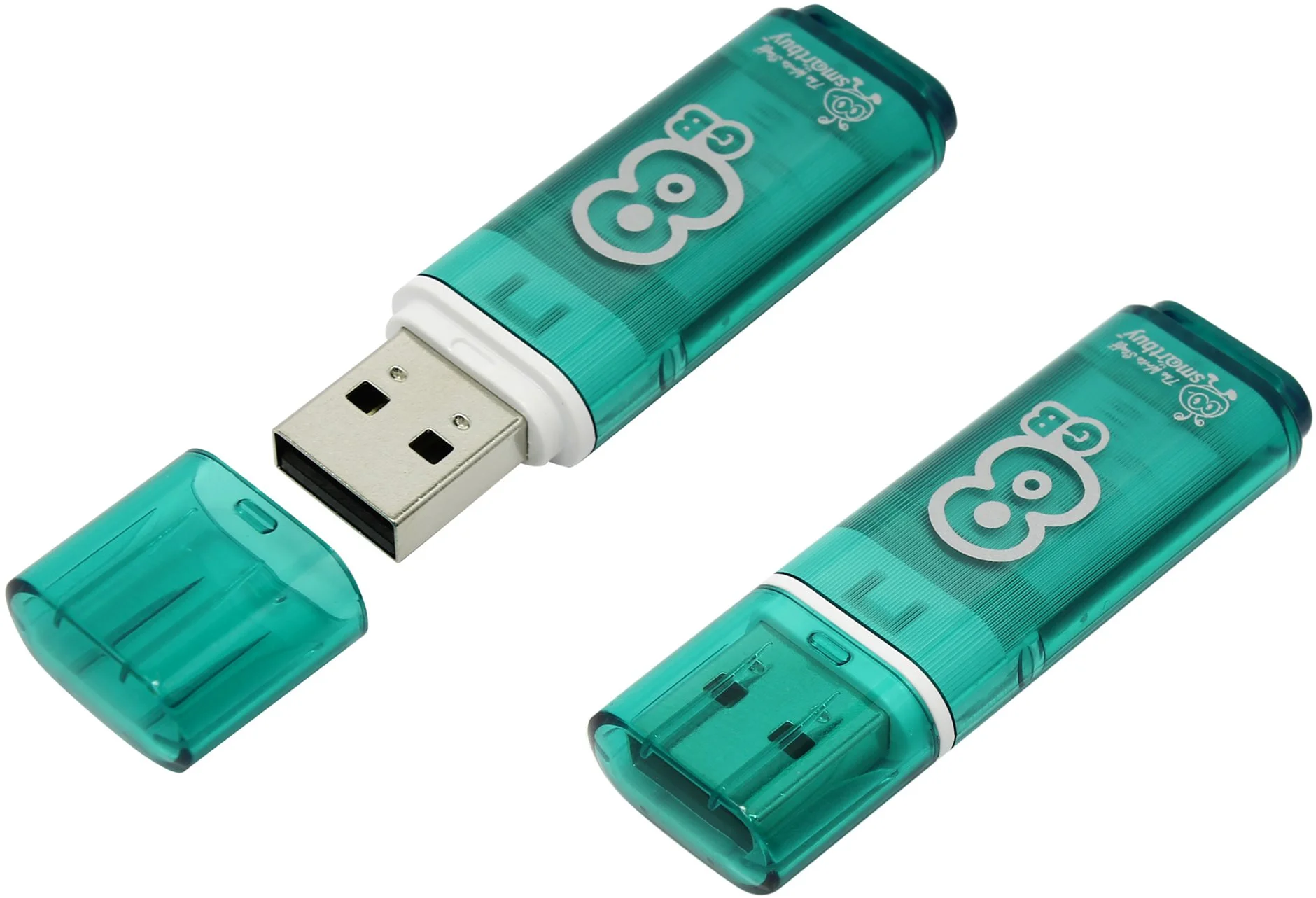 Флешка USB Smartbuy Glossy series (SB8GbGS-G), 8Gb, USB 2.0, R/W 15/5, зеленый