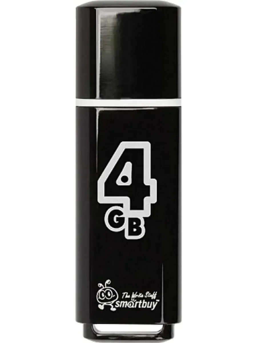 Флешка USB Smartbuy Glossy series black (SB4GbGS-K), 4Gb, USB 2.0, R/W 25/15, черный