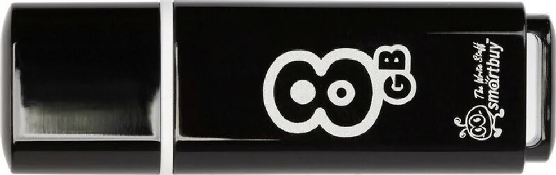 Флешка USB Smartbuy Glossy series black (SB8GbGS-K), 8Gb, USB 2.0, R/W 25/15, черный