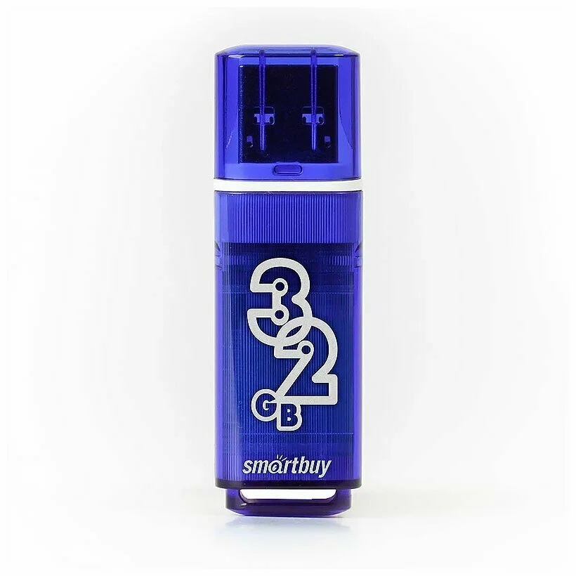 Флешка USB Smartbuy Glossy series Blue (SB32 GbGS-DB), 32Gb, USB 3.0, R/W 75/25, темно-синий