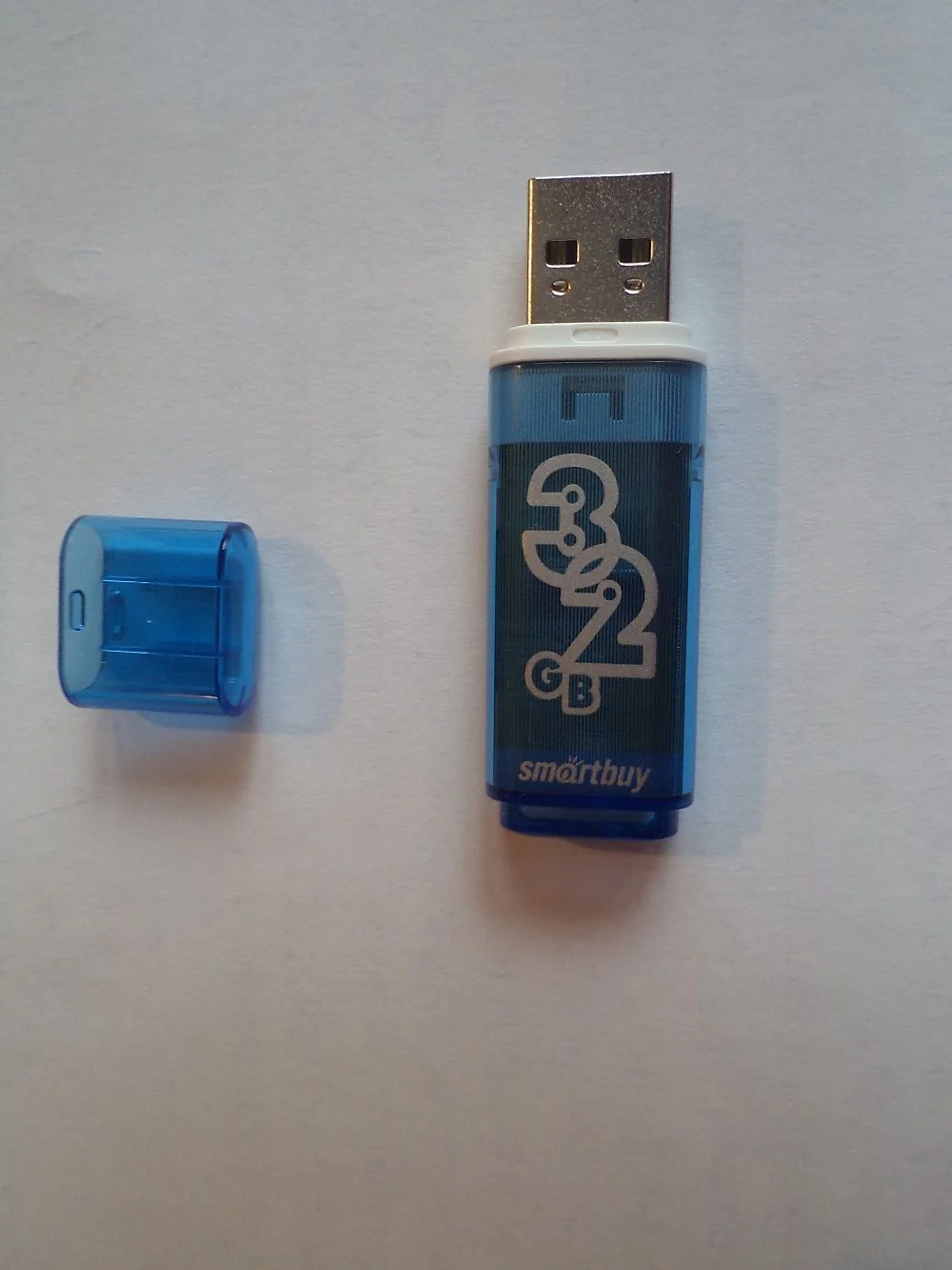 Флешка USB Smartbuy Glossy series Blue (SB32GbGS-B), 32Gb, USB 2.0, R/W 25/15, синий