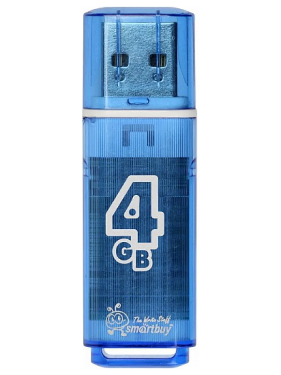 Флешка USB Smartbuy Glossy series Blue (SB4GbGS-B), 4Gb, USB 2.0, R/W 25/15, синий