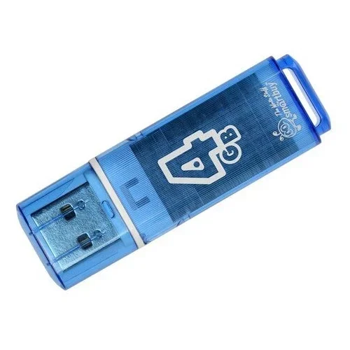 Флешка USB Smartbuy Glossy series Blue (SB4GbGS-B), 4Gb, USB 2.0, R/W 25/15, синий