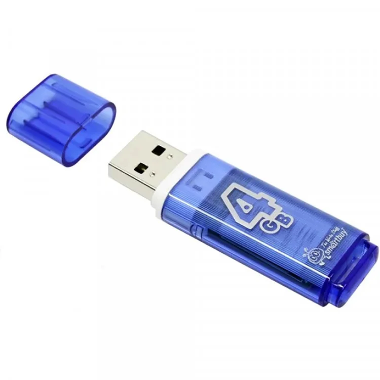 Флешка USB Smartbuy Glossy series Blue (SB4GbGS-B), 4Gb, USB 2.0, R/W 25/15, синий