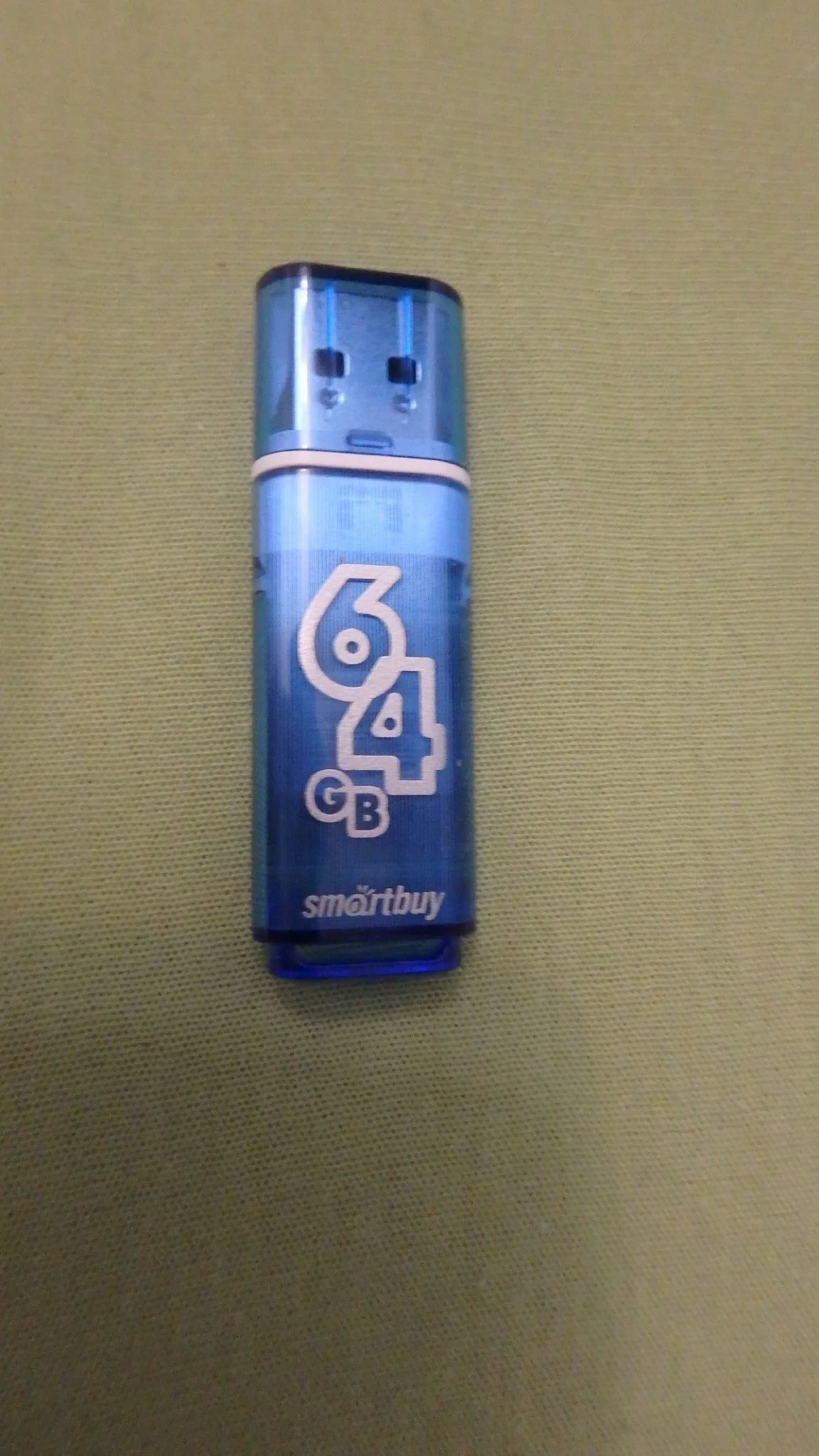 Флешка USB SmartBuy Glossy series Blue (SB64GbGS-B), 64Gb, USB 2.0, R/W 25/15, нежно-голубой