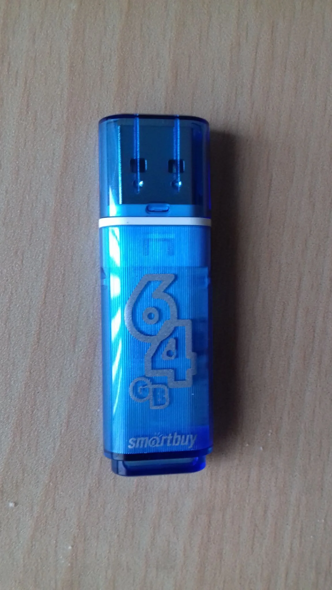 Флешка USB SmartBuy Glossy series Blue (SB64GbGS-B), 64Gb, USB 2.0, R/W 25/15, нежно-голубой