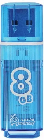 Флешка USB Smartbuy Glossy series Blue SB8 GbGS-B, 8 Gb, USB Type-A 2.0, R/W 25/15, синий