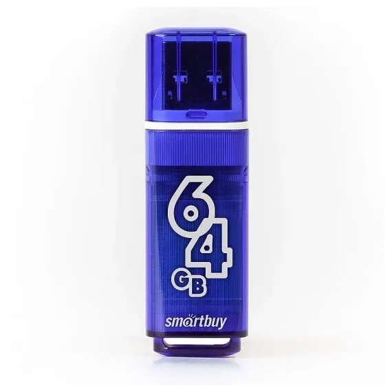 Флешка USB SmartBuy GLOSSY SERIES DARK BLUE (SB64GbGS-DB), 64Gb, USB 3.0, R/W 70/25, темно-синий