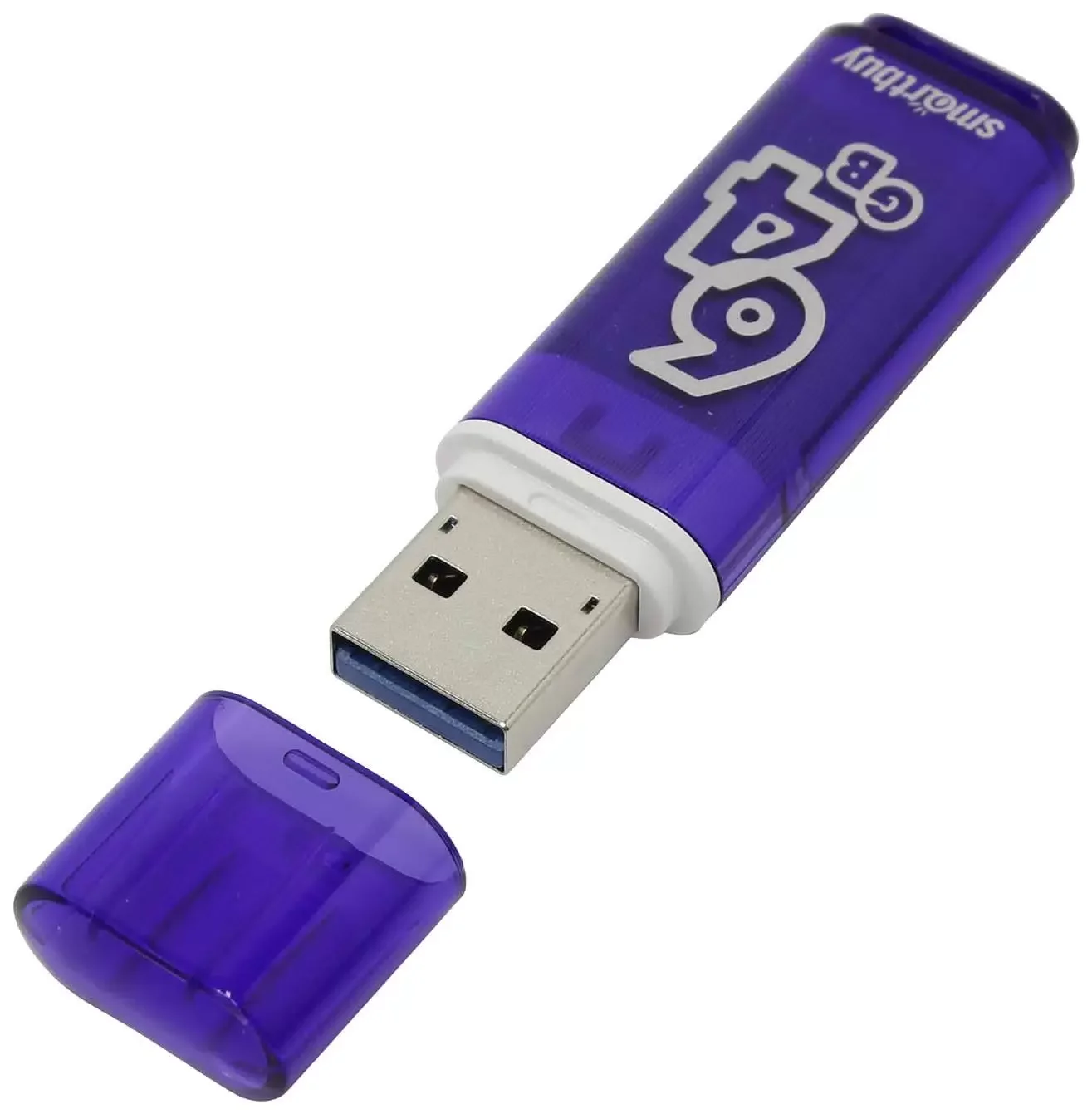Флешка USB SmartBuy GLOSSY SERIES DARK BLUE (SB64GbGS-DB), 64Gb, USB 3.0, R/W 70/25, темно-синий